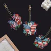 6pcs 5D Diamond Art Key Rings Art Craft DIY Special-shaped Drill Butterfly Flag Keychain Kit