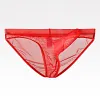 Men's Ultra Thin Breathable Mesh Elephant Nose Pouch Triangle Briefs Underwear Hip Coverage Bikini Panties