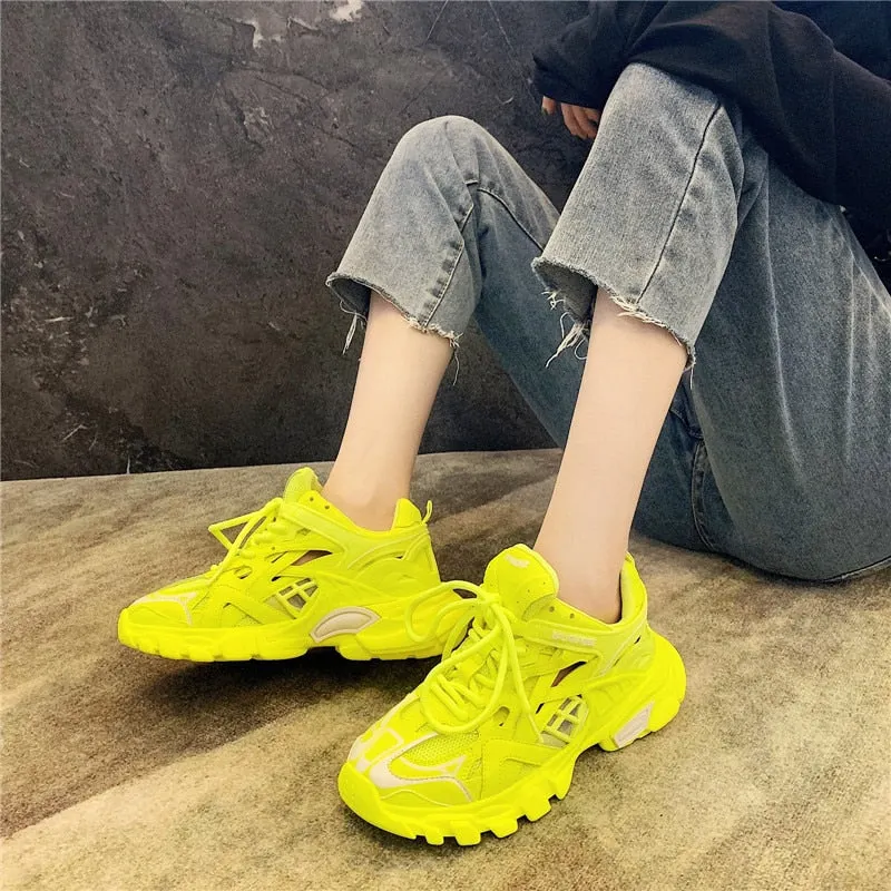 Brand Design Women Chunky Sneakers 2021 Summer Mixed Colors Women's Shoes Breathable Lightweight Ladies Dad Shoes Sport Shoes