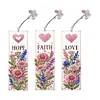 3Pcs Special Shaped Blessing Flowers DIY Diamond Painting Bookmark Making Kit