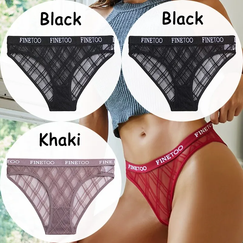 Billionm Lace Panties Women's Underwear Perspective Sexy Panties Female Underpanties Mesh Briefs Girls Intimates Lingerie M-XXL