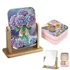 (US Local)DIY Flower Diamond Painting Kit Rotatable Mirror w Diamond Painting Jewelry Box