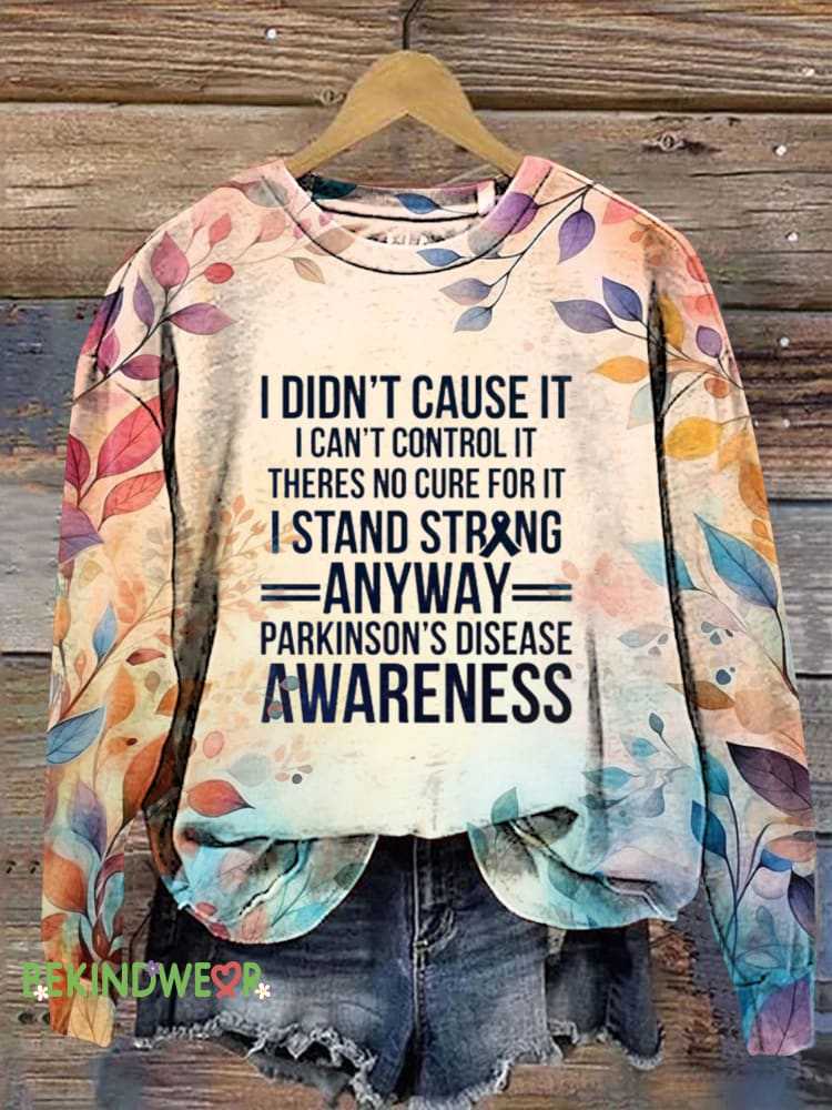 Parkinson&rsquo;s Disease Awareness Print Casual Sweatshirt Multicolor / S
