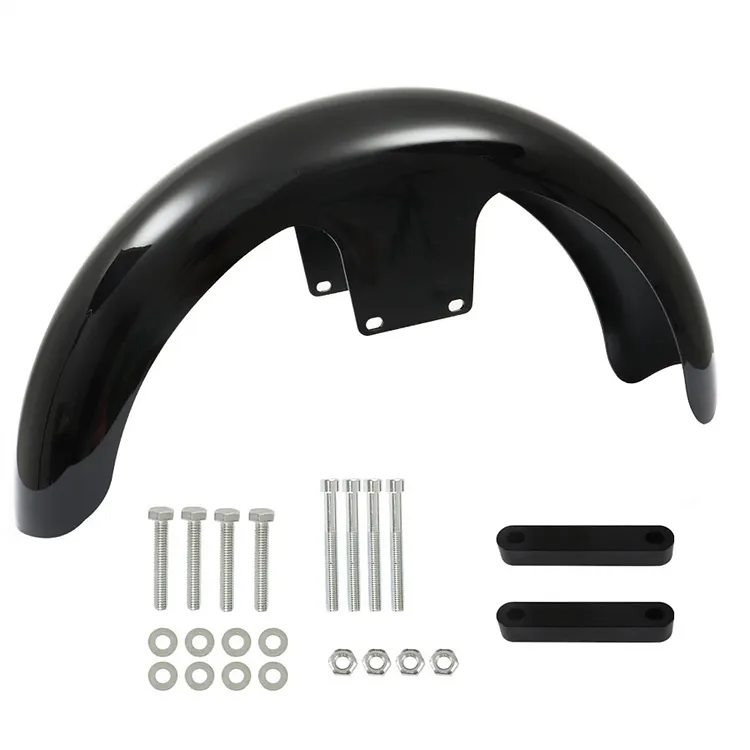 SEBLAFF Bright Black 19in Wheels Wrap Front Mud Guard ABS Replacement for Touring Road King Road Glide
