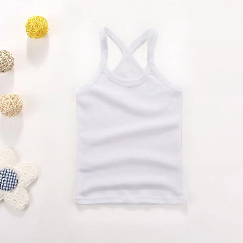 2-11Y Girls Casual Vest Children Summer Clothing Kids Baby Boy Sleeveless Tops Solid Color T-shirt Tees Outfit Toddler Girl Top