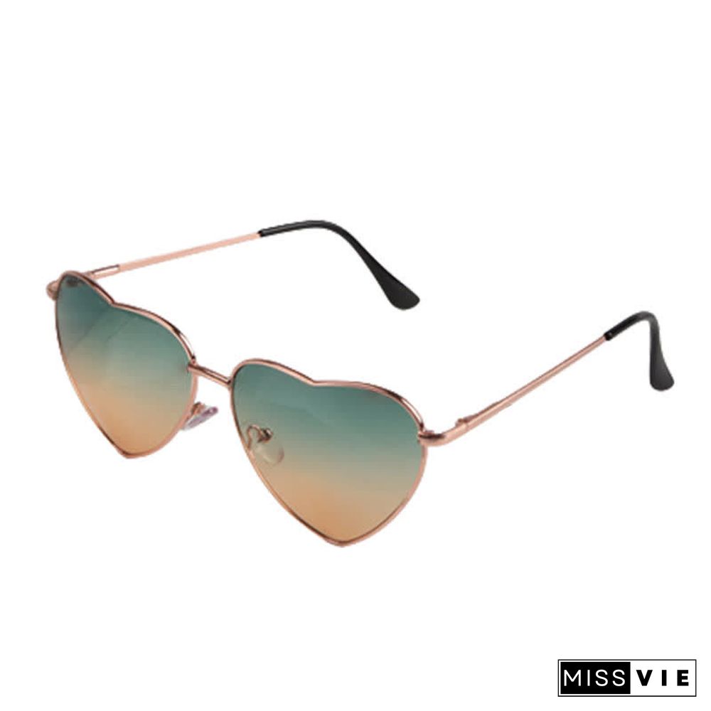Love Heart Design Gradient Color Sunglasses