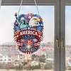 Thank You America DIY Acrylic Diamond Painting Hanging Kit Special Shape Crystal Rhinestone Art Pendants Single Side Drill for Adults Gift Home Wall Or Window Decor