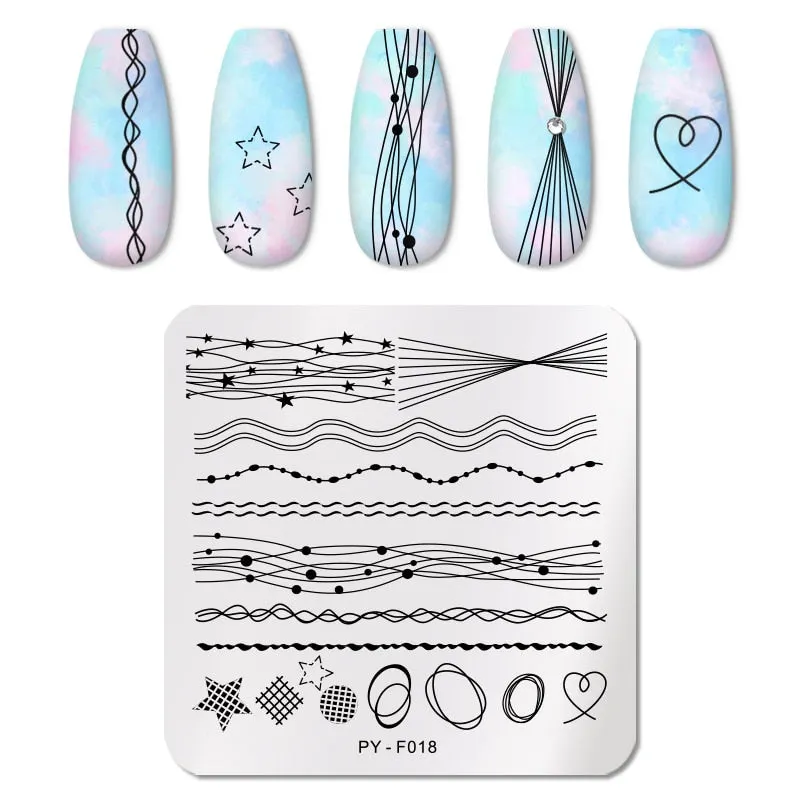 PICT YOU Nail Stamping Plates Flower Plant Pattern Nail Art Plate Stencil Stainless Steel Line Pictures Theme Image Plates Mold-Nail Inspo