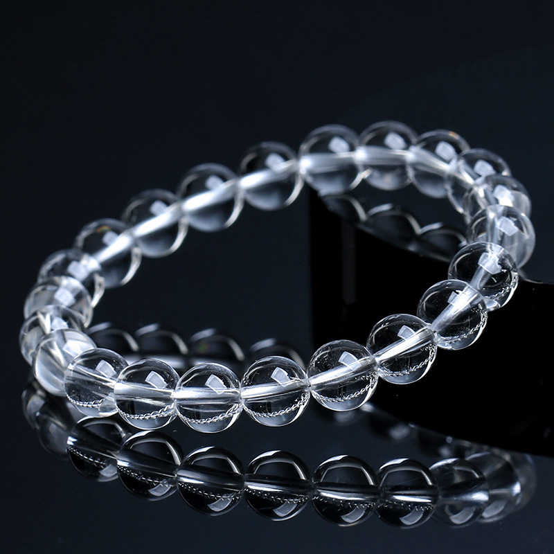 JiStones Eternal Clarity - Natural East Sea Old Mine White Crystal Bracelet