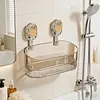 No-Drill Bathroom Suction Storage Box Reusable Multi Functional Suction Cup Shelf Detachable Transparent Storage Hanging Basket for Shampoo Conditioner Soap