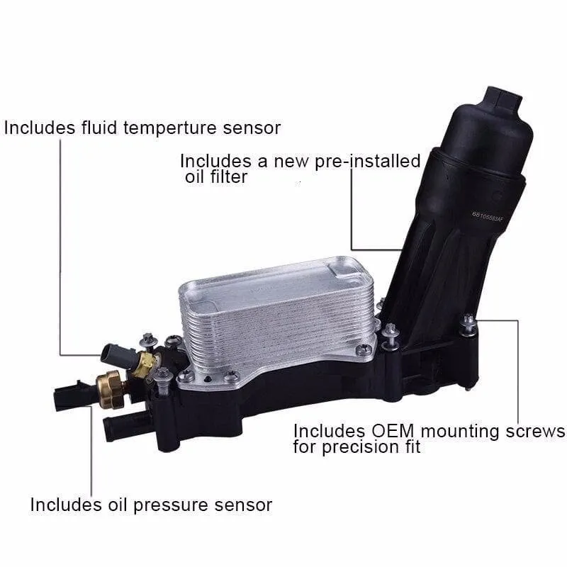 Garlaven 68105583AF 68105583AE Oil Filter and Cooler Assembly For 3.6L V6 Chrysler 200 Ram 1500 2500