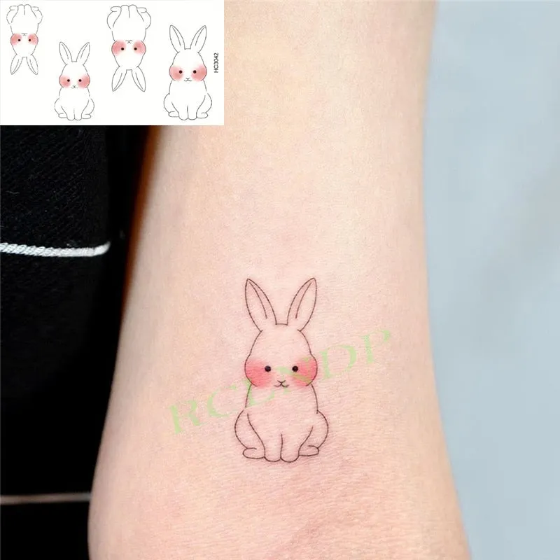 Waterproof Temporary Tattoo Sticker Cute Colorful Cartoon Bear Flash Tatoo Fake Tatto Body Art for Woman Men