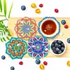 Datura DIY Diamonds Painting Coaster Woodiness with Rack Cup Pad Crafts Kits