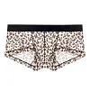 Men's Ultra-thin Mesh Ice Silk Sexy Leopard Print Boxer Briefs