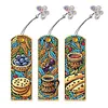 (US Local)3Pcs Special Shaped Food Beverages 5D DIY Diamond Art Book Mark for Home Office