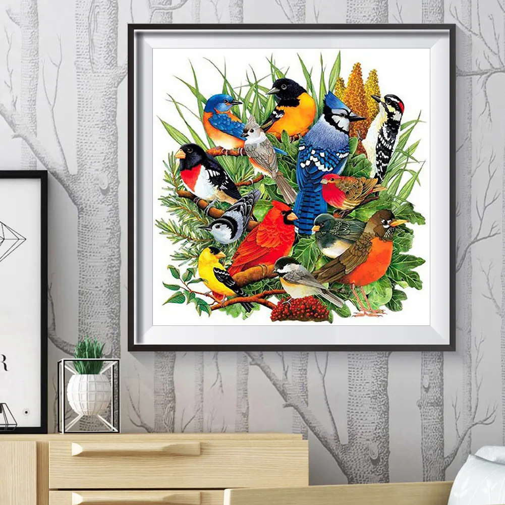 Diamond Painting - Full Round Drill - Birds(40*40cm)