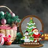 >SALE<Wooden Christmas Table Top Diamond Painting Ornament Kits Xmas Home Decor (F)