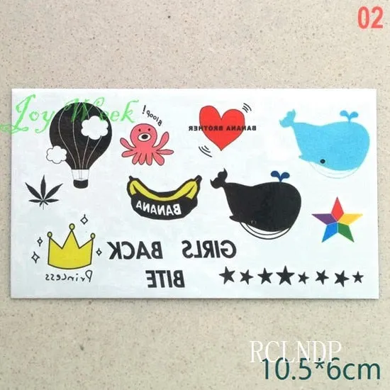 Waterproof Temporary Tattoo cute squirrel fox dog rabbit owl Cat animal fake tatto stickers flash tatoo for kids girl women lady