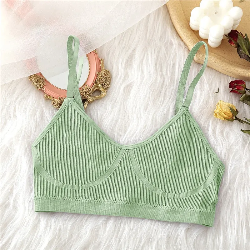 FINETOO Seamless Tank Tops Women Bra Sexy Underwear Adjustable Strap Wire Free Bralette Female Lingerie Intimates Brassiere S-XL