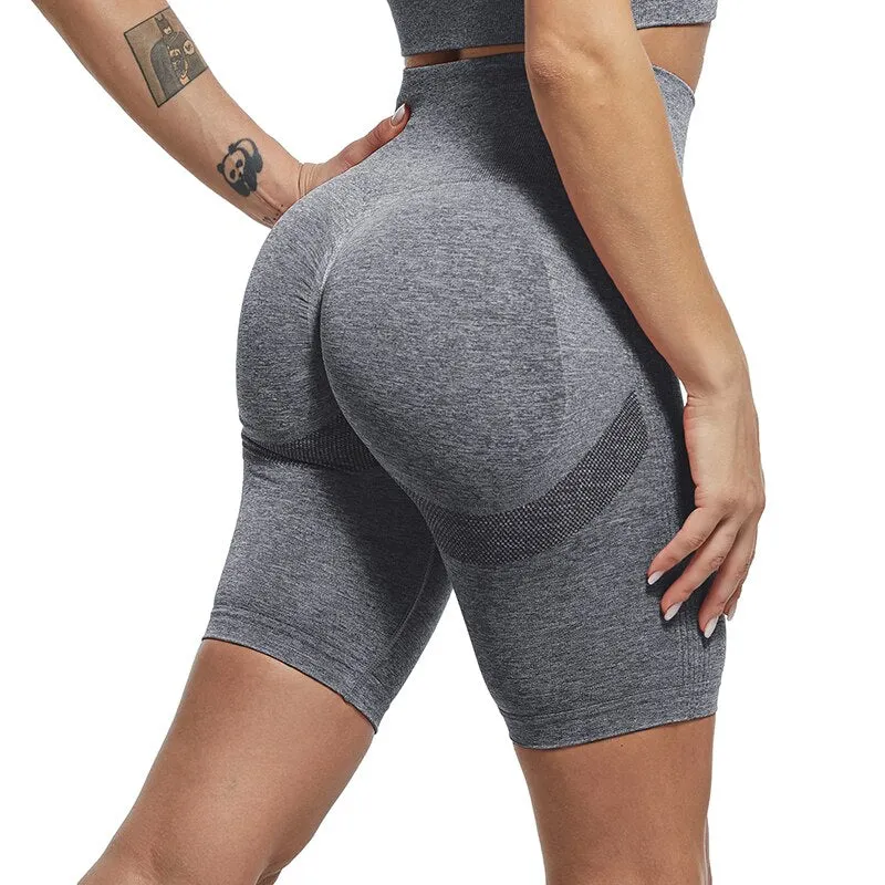 SVOKOR Yoga Shorts Women Sports Seamless Push Up Sportswear Fitness Joggings Workout Tight Bodybuilding High Waist Gym Short
