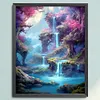 Landscape Waterfall - 11CT Stamped Cross Stitch - 40*50cm - Natural