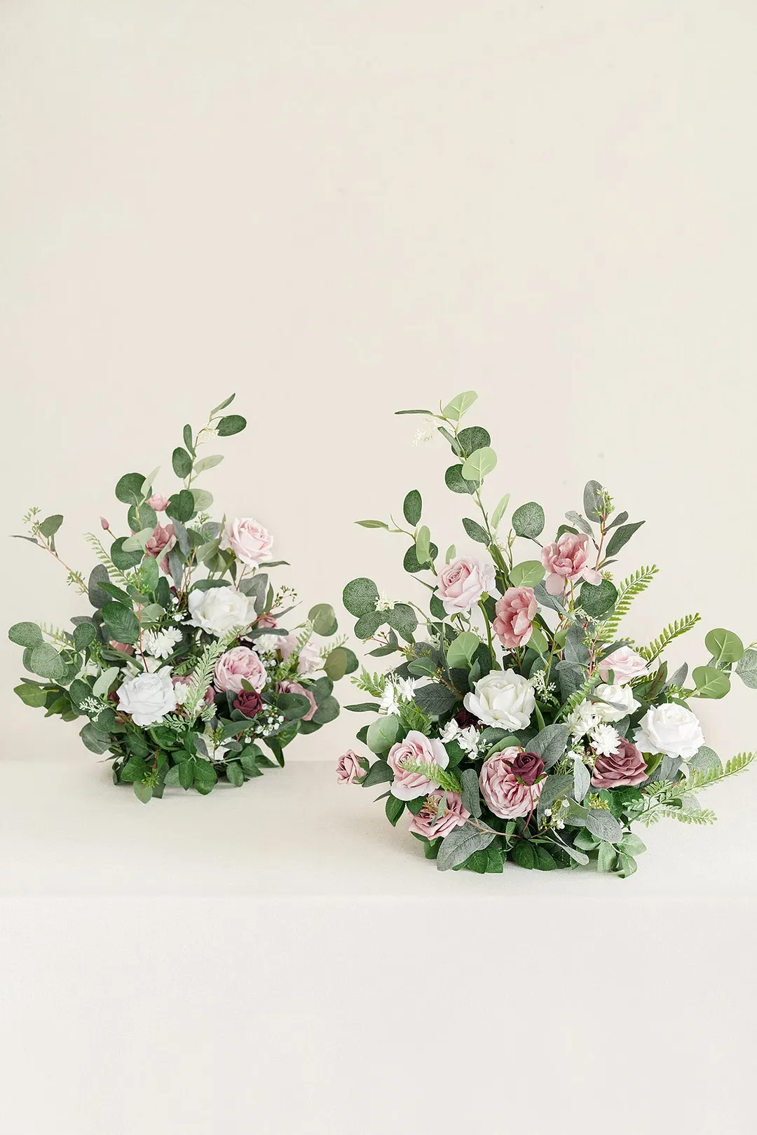 Free-Standing Flower Arrangements in Dusty Rose & Cream