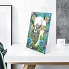 Floral Special Shape Diamond Painting Photo Frame Home Decor Gift (Flower Blue)