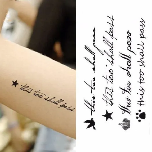 Waterproof Temporary Tattoo Sticker Small Cross Rose Flower on Finger Neck Hand Flash Tatoo Fake Tatto for Girl Women Men