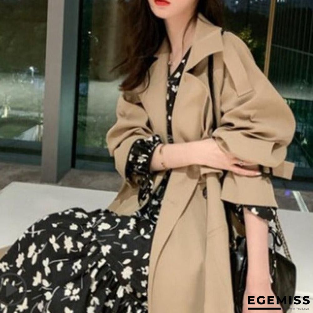 Long Loose Over-the-knee Coat In Women's Windbreaker | EGEMISS
