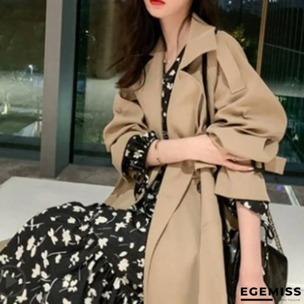 Long Loose Over-the-knee Coat In Women's Windbreaker | EGEMISS