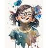 Little Girl Wearing Glasses-Paint by Numbers Acrylic Painting 40*50CM