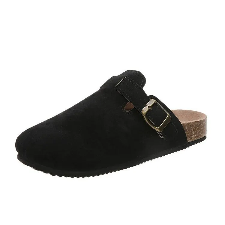 Qengg Qengg Slippers Female Couple Softwood Tug Wish Large Size Roman Shoes Casual Half-Dragging Lazy Shoes Trend
