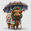 (Stamped/Counted) Christmas Highland Cow-11CT Cross Stitch 40*40cm