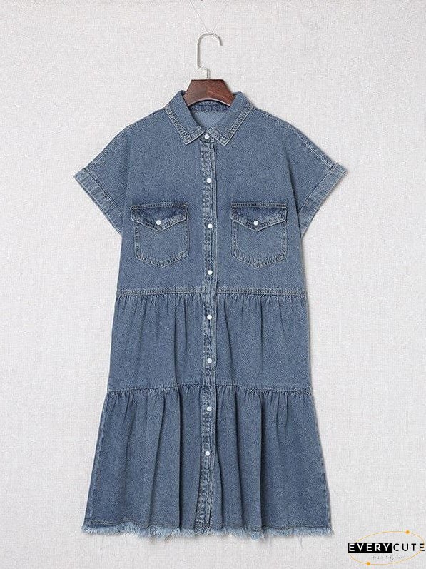 Drop Shoulder Denim Dress