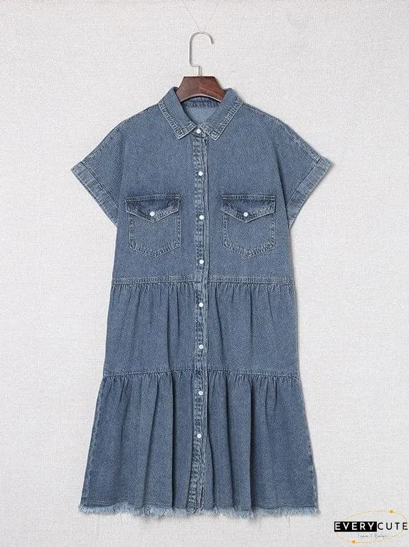 Drop Shoulder Denim Dress