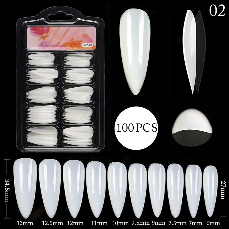 120Pcs False Full Nail Tips Quick Building Mold Tips Nail Dual Forms Finger Extension Nail Art UV extension Easy Find Nail Tools-Nail Inspo