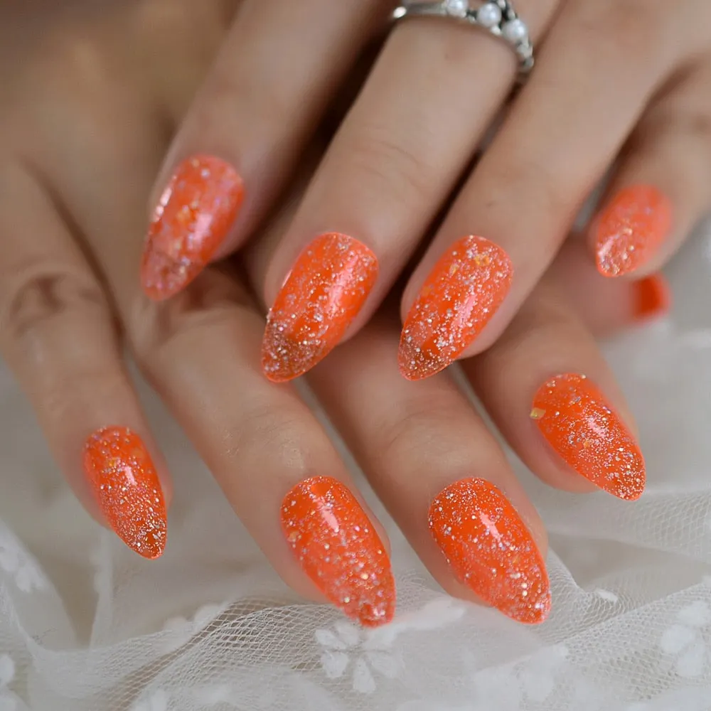 Nail Art Salon Oval Acrylic French Nail Kit Real Medium Length Grace Oval Fake Nails French 24 Tips-Nail Inspo