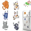 (US Local)6Pcs Acrylic Runaway Cat Diamond Art Refrigerator Magnets Sticker for Beginners