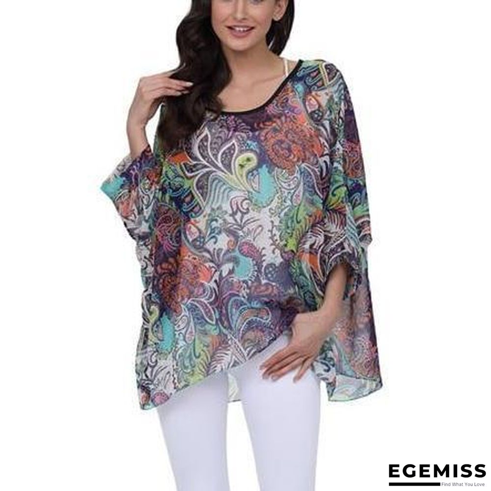 6XL Plus Size Women Chiffon Blouse Shirt Batwing Sleeve Tops Blouses | EGEMISS