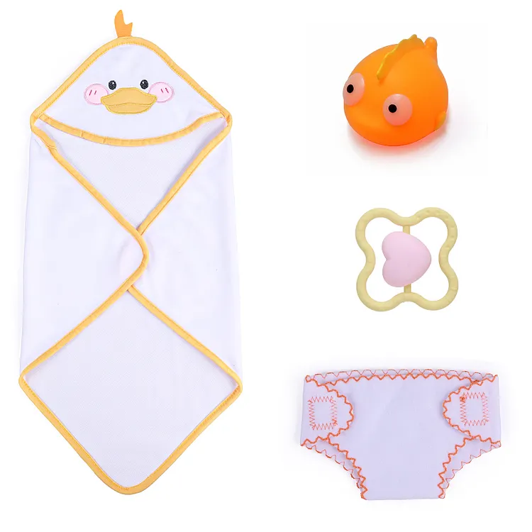 12&rdquo;-16" Yellow Duckling Wrap Towel  for Reborn Baby Accessories