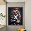 >SALE<Full Embroidery Cotton Thread 11CT Printed Scary Girl Bunny Cross Stitch 50x60cm