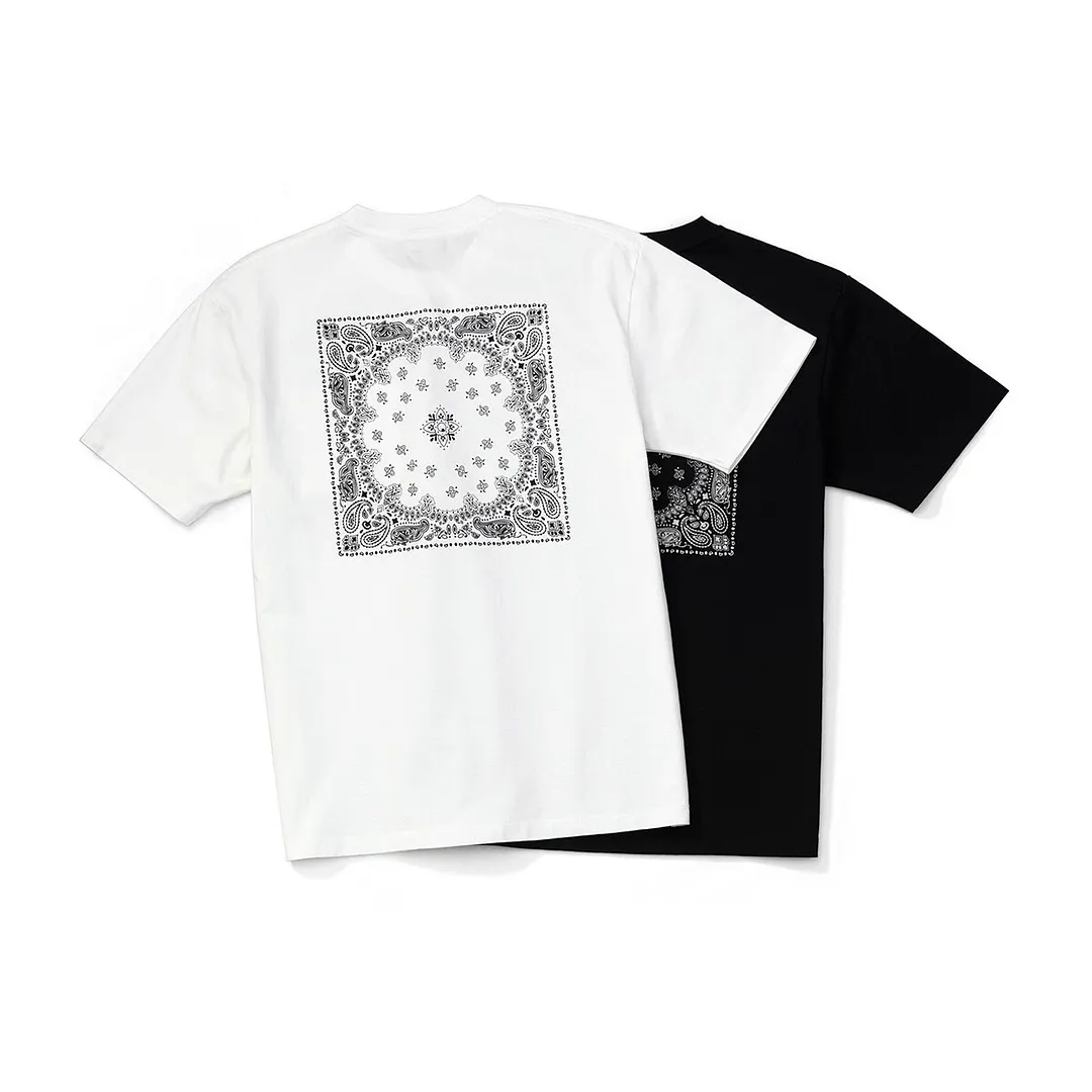 SIMWOOD 2021 Summer New Back Paisley Print T-shirt Men 100% Cotton Breathable Oversize Tops Plus Size Brand Clothing SK170479
