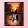 Three Cats Shadow - Full Embroidery 3 Strands 11CT Stamped Cross Stitch - 50*60CM - Large Size