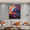 >SALE<Full Embroidery Eco-cotton Thread 11CT Print Flower Dragon Cross Stitch 50x60cm