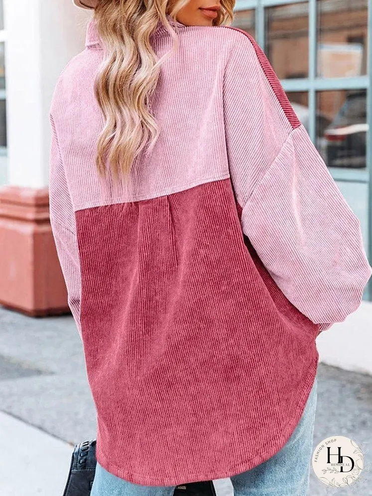 Summer Corduroy Colorblock Jacket