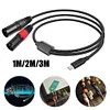 USB-C to Dual XLR 3Pin Cable Braided Type C to XLR Male Output Stereo Cord