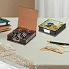 5D Dachshund DIY PU Diamond Painting Notecard Box with 160 Sheets Paper Holder