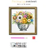 Diamond Painting Wooden Double-Sided Flower Ornaments Kit with Photo Frame Desktop