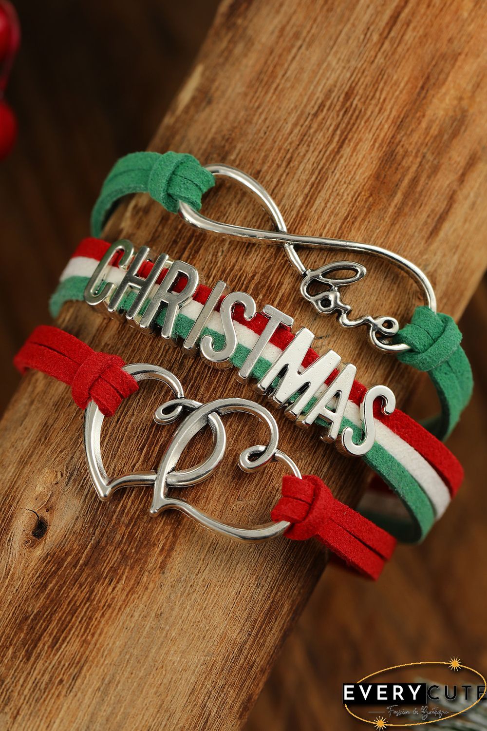 Green Multi-layer Woven Letter Christmas Bracelet