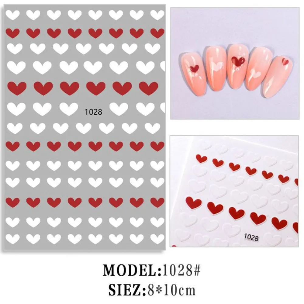 Heart & Star Bubble Cute Image Quality 3D Engraved Nail Stickers Nail Art Decorations Nail Decals Design
